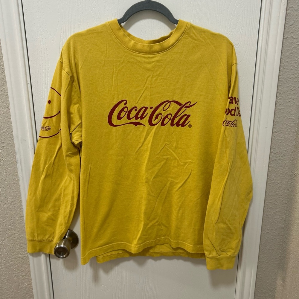 Coca Cola Pacsun Yellow Long Sleeve Graphic shirt size medium